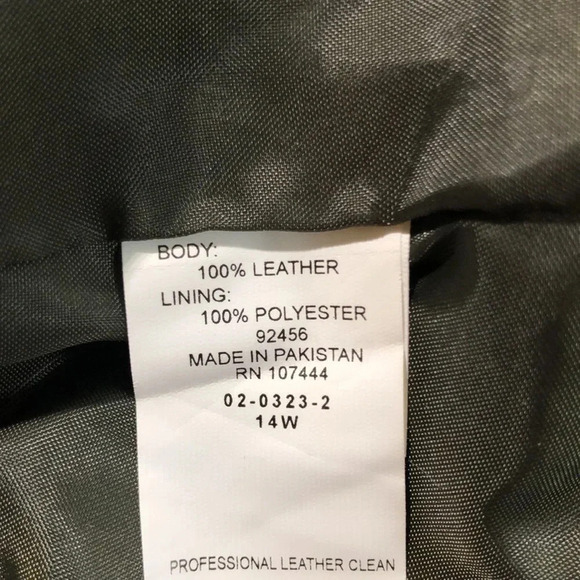 JESSICA LONDON Olive Green Leather Blazer/Jacket - Picture 7 of 11